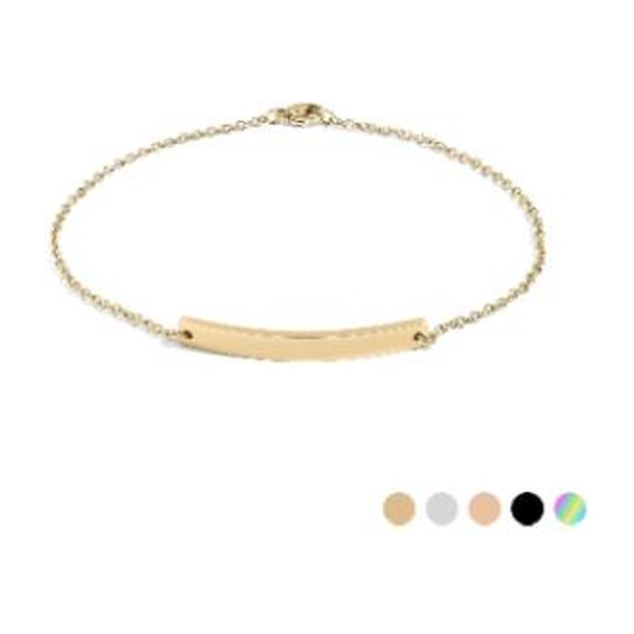 Personalized Curved Bar Anklet